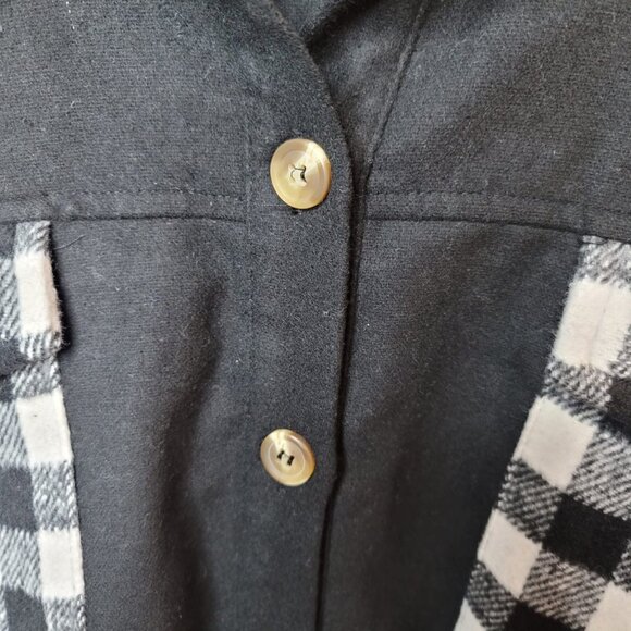 Haptics Buffalo Plaid Color Black Button Down Jacket - Picture 6 of 7